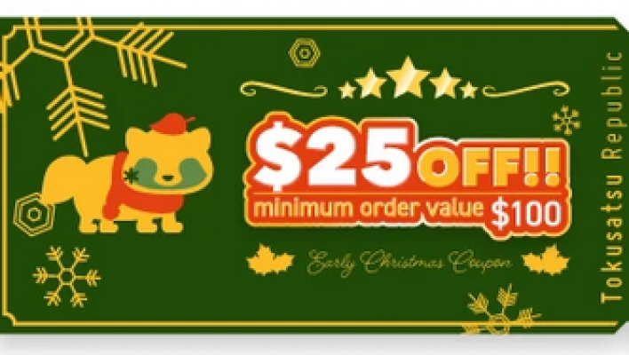 Tokusatsu Republic Christmas Coupon - $25 off $100